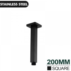 200mm Square Nero Black Ceiling Shower Arm 200mm Square Nero Black Ceiling Shower Arm
